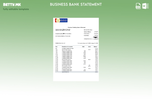 модерен стил Rastriya Banijya цврста изјава за сметка Шаблон за Word и PDF () ша
